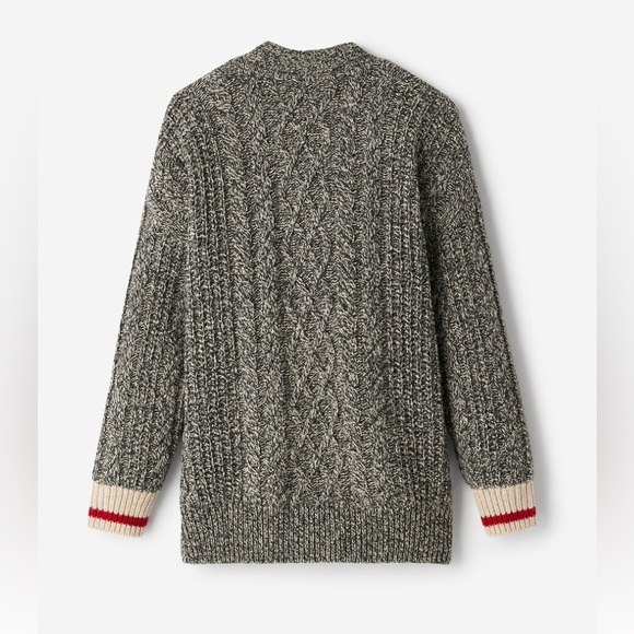 ▪️NWOT Roots Cabin Cable Cardigan in Grey Oat Mix - Picture 2 of 8